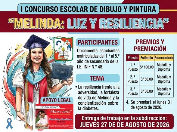 I Concurso Escolar de Dibujo y Pintura: «Melinda: Luz y Resiliencia» en la I.E. INIF Nº 48
