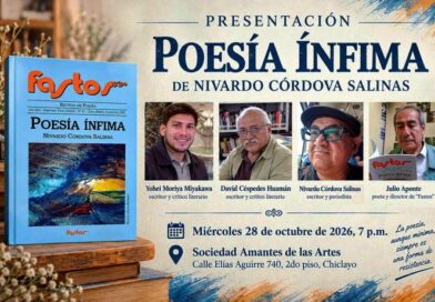 Presentarán el libro «Poesía ínfima» en la Sociedad Amantes de las Artes de Chiclayo