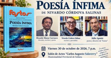 Presentarán el libro «Poesía ínfima» en la Municipalidad Provincial de Sullana